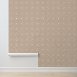Süße elfenbeinfarbene weiße Punkte auf Beige Tapete