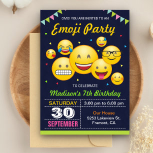 Süße Emoji-Geburtstagsfeier Einladung