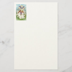 Süße Engel mit Kreuz und Blumen  Briefpapier