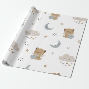 Süße Engelkatzen & Wolken (1) Geschenkpapier