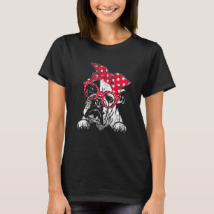 Süße Englische Bulldogge Weihnachten Rot Kariert K T-Shirt