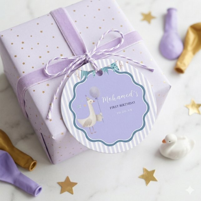 Süße Ente Dummer Gans Personalisierter Junge 1. Ge Geschenkanhänger (Von Creator hochgeladen)