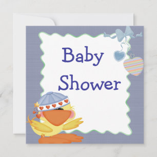 Süße Ente und Liebesherzen Baby Shower Einladung