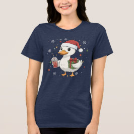Süße Ente Weihnachtstrunk Kuscheliges Weihnachtsge Tri-Blend Shirt
