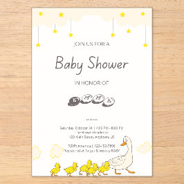 Süße Enten-Baby-Shower-Illustration im minimalisti Acryleinladungen