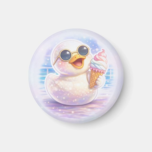 Süße Enten Eiscreme Magnet (Vorne)
