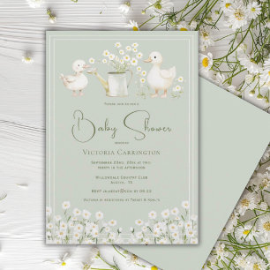 Süße Enten & Gänseblümchen Baby Shower Einladung