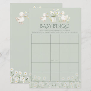 Süße Enten & Gänseblümchen Bingo Baby Shower Spiel