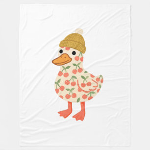 Süße-Enten-Mütze-Decke - Folk Art Fleecedecke