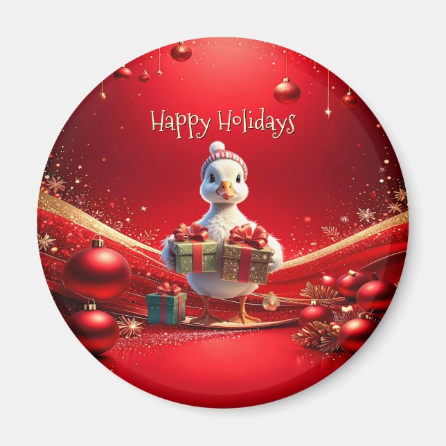 Süße Enten-Weihnachts-Feiertags-Magnet Magnet (Vorne)