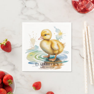 Süße Entenküken geschlechtsneutrale Babyparty Serviette