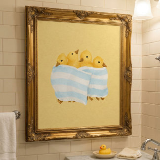 Süße Entenküken in Handtuch-Nursery Poster
