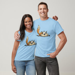 Süße entspannte Fuchs Cartoon T-Shirt