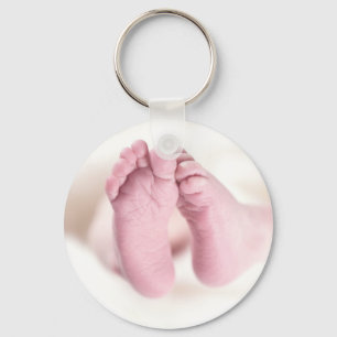 Süße entzückende Baby Shower Kinderzimmer Fußabdrü Schlüsselanhänger