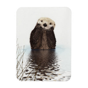 Süße entzückende flauschige Otter Tiere Magnet