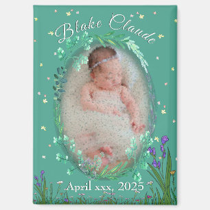 Süße & entzückende Kinder - Botanisches Türkis Magnet