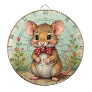 Süße entzückende kleine Maus mit Krawatte Dartscheibe