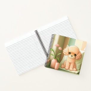 Süße entzückende Pudel-Hund-Welpen-Kunst Notizbuch