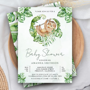 Süße entzückende schlafende Faultier-Baby-Party Einladung