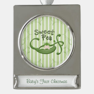 Süße Erbse Banner-Ornament Silber