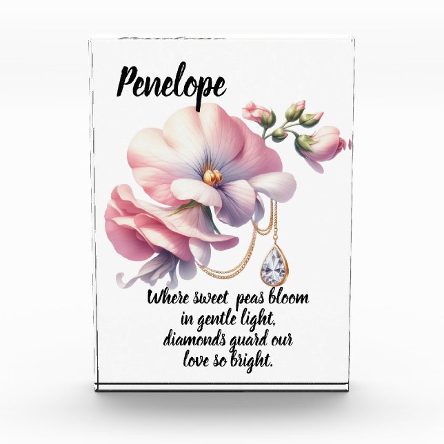 Süße Erbse & Diamant April-Verse  Fotoblock (Vorderseite)