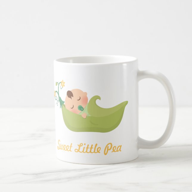 Süße Erbse in einem Hülsen-niedlichen Baby-Jungen Kaffeetasse (Rechts)