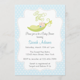 Süße Erbse in einer Hülsen-Baby-Duschen-Einladung Einladung