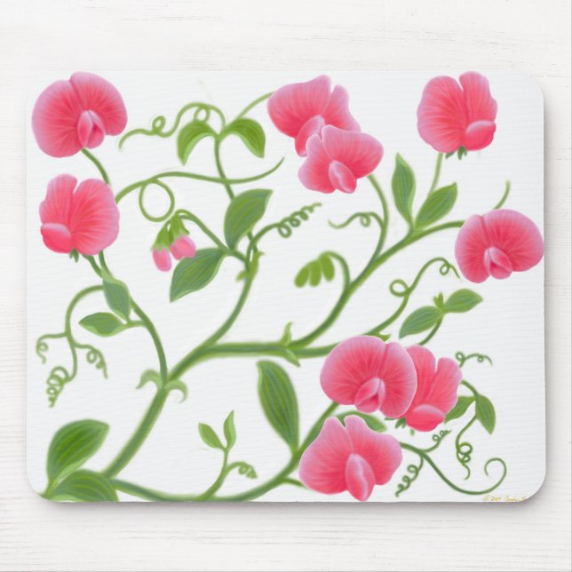 Süße Erbsen-Blumen-Rebe Mousepad (Vorne)