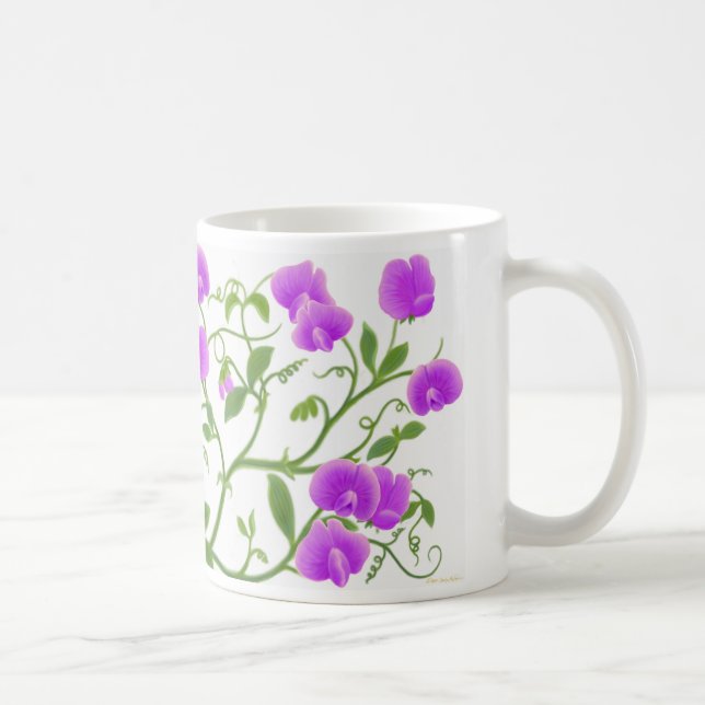 Süße Erbsen-Blumen-Rebe-Tasse Tasse (Rechts)