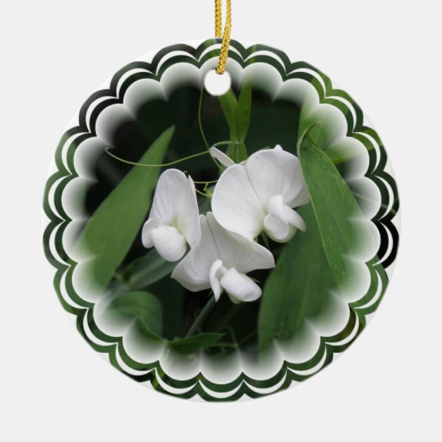 Süße Erbsen-Blumen-Verzierung Keramik Ornament (Vorne)
