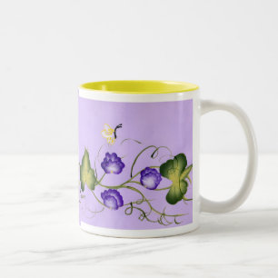 Süße Erbsen-Blüte und Schmetterling Zweifarbige Tasse