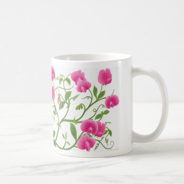 Süße Erbsen-Garten-Blumen-Tasse Tasse (Rechts)