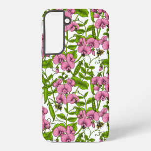 Süße Erbsen und Hummeln, rosa, grün und weiß Samsung Galaxy Hülle