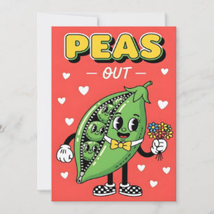 Süße Erbsen-Witz-Erbsen-Fun-Veggie-Cartoon-Design Dankeskarte