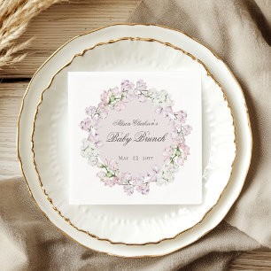 Süße Erbsenblume Baby-Brunch elegant Rund Serviette
