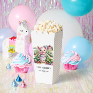 Süße Erdbeer-Farm-Schwein-Mädchen 1. Geburtstagsfe Geschenkschachtel