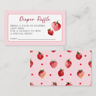 Süße Erdbeer-Frucht-Baby-Shower-Windel-Raffle  Begleitkarte