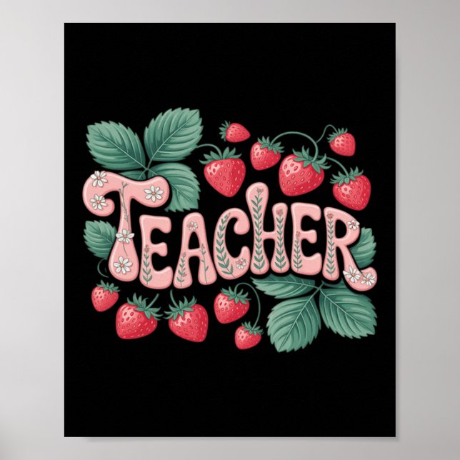 Süße Erdbeer-Lehrerin Poster (Vorne)