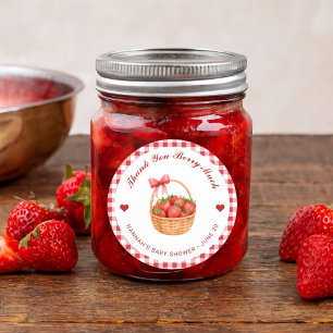 Süße Erdbeer-Marmelade-Baby-Shower-Dankeschön-Favo Runder Aufkleber