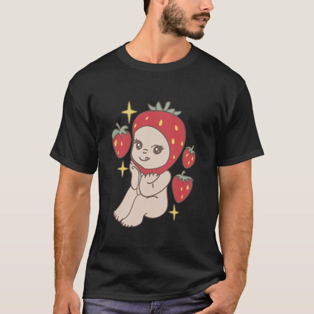 Süße Erdbeerbaby Kawaii Frucht T-Shirt (Vorderseite)
