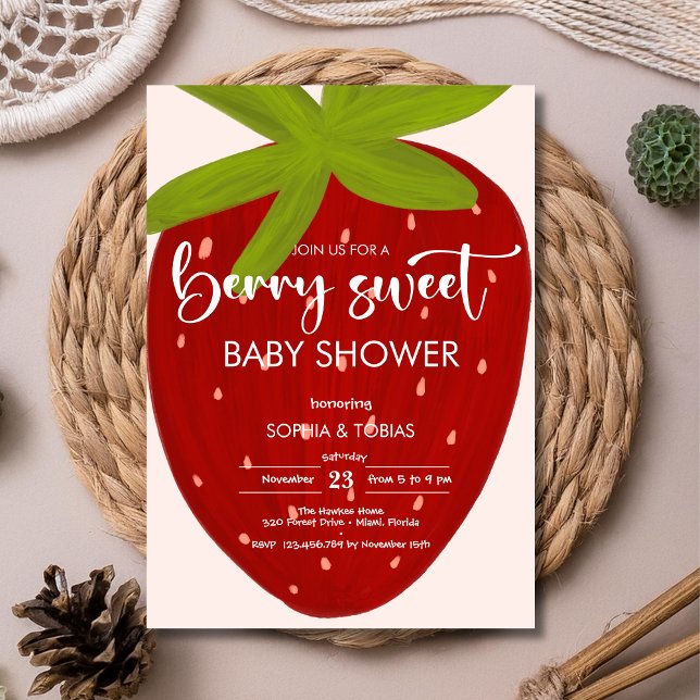 Süße Erdbeerbaby-Party Einladung (Von Creator hochgeladen)