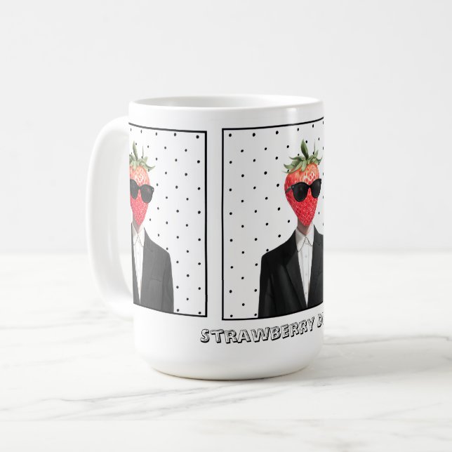 Süße Erdbeere in Sonnenbrille Tasse (Vorderseite Links)