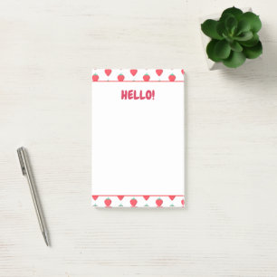 Süße Erdbeere Kawaii Liebhaber Ästhetik Muster Post-it Klebezettel