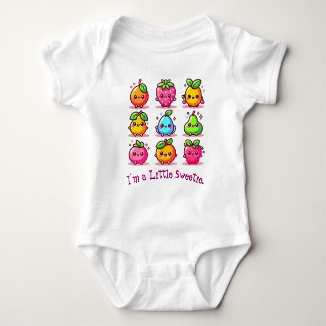 Süße Erdbeere Orange Birne & Beere Baby Strampler (Vorderseite)