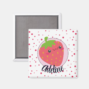 Süße Erdbeere Punkte personalisiert Magnet