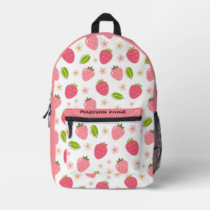 Süße Erdbeere Rosa Reise  Bedruckter Rucksack