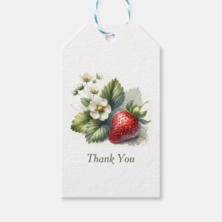 Süße Erdbeere und Blume, Danke Geschenkanhänger