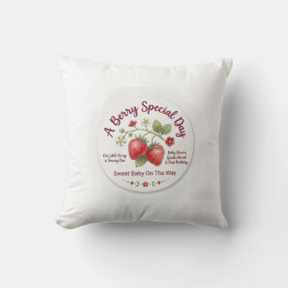 Süße Erdbeeren-Baby-Party und erster Geburtstag Kissen