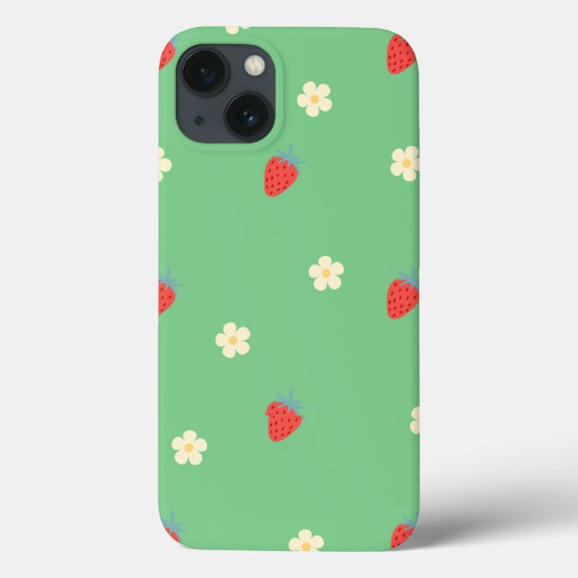 Süße Erdbeeren Blumen Handyhülle. Case-Mate iPhone Hülle (Rückseite)