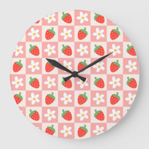 Süße Erdbeeren & Blumen Uhr
